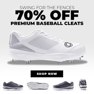 Athalonz Performance Baseball Metal Cleats White Mens 10 + 9% More Power NIB